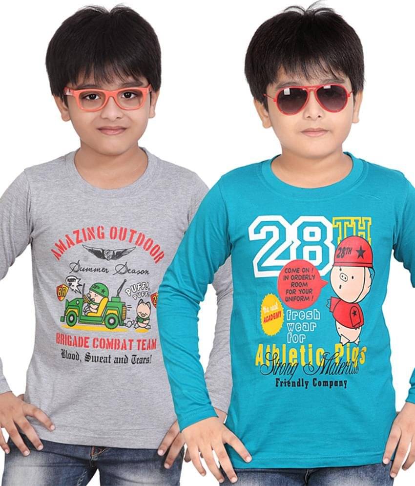     			Dongli Pack of 3 Boys Cotton T-Shirt ( Gray )