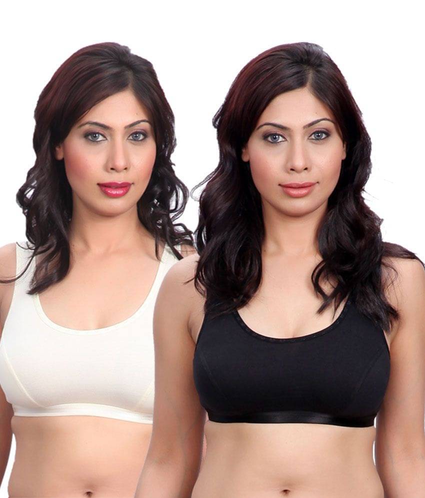     			Selfcare Multi Color Cotton T-Shirt Bra Bra Pack of 2
