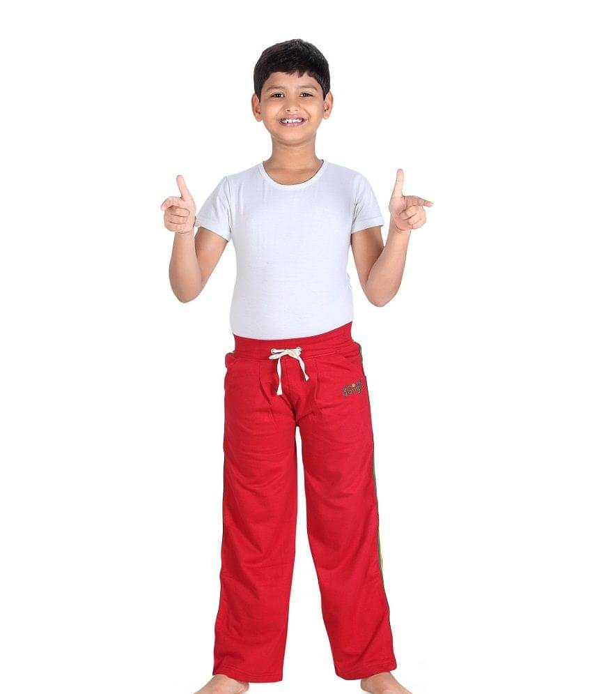     			Dongli Pack of 1 Boys Cotton Trackpant ( Red )