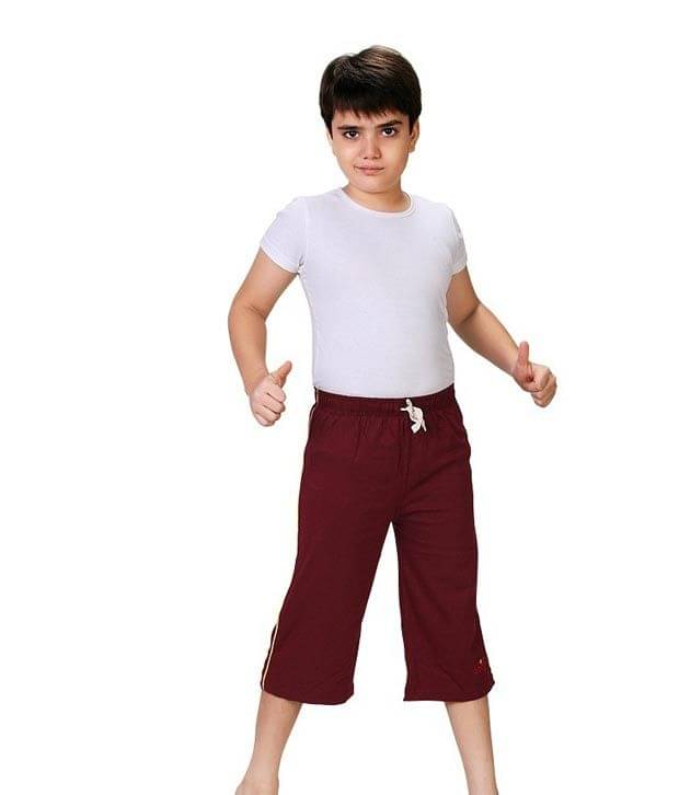     			Dongli Pack of 1 Cotton Three-Fourth For Boys ( Maroon )