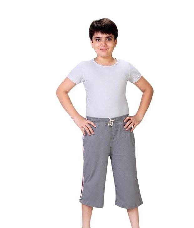     			Dongli Pack of 1 Cotton Three-Fourth For Boys ( White )