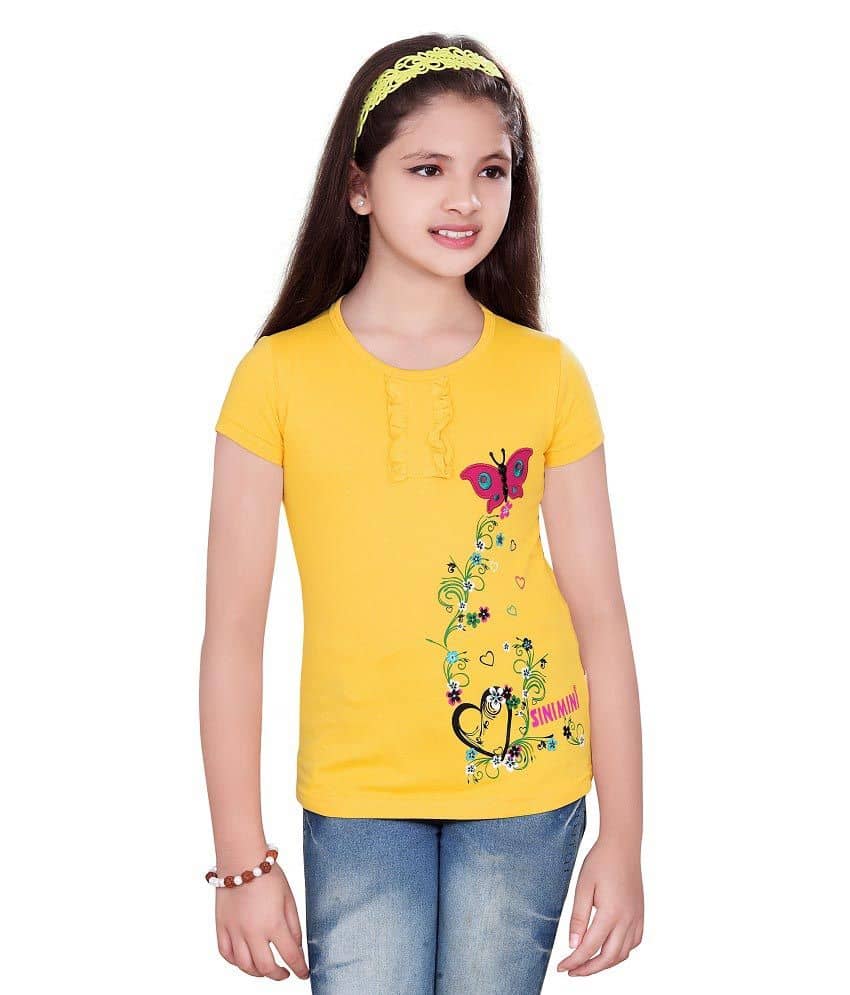 Sini Mini Girls 100% Cotton Tops ( Blue )