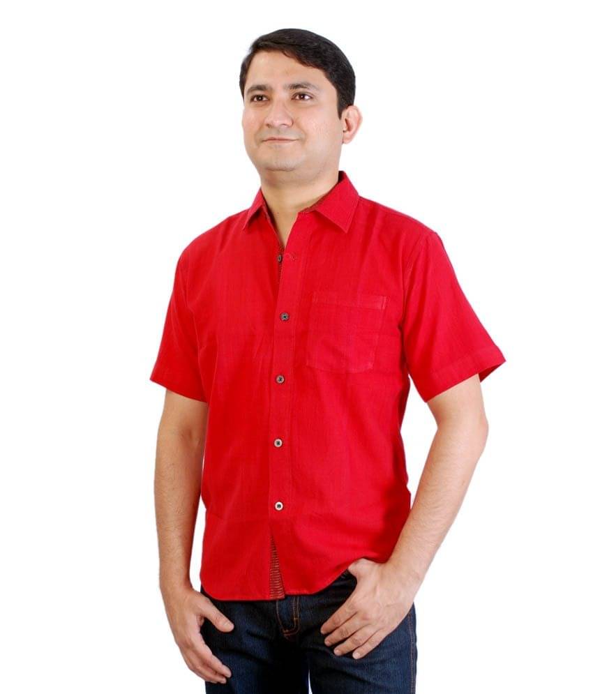     			Viniyog Hand Block Printed Cotton Kalamkari Shirt
