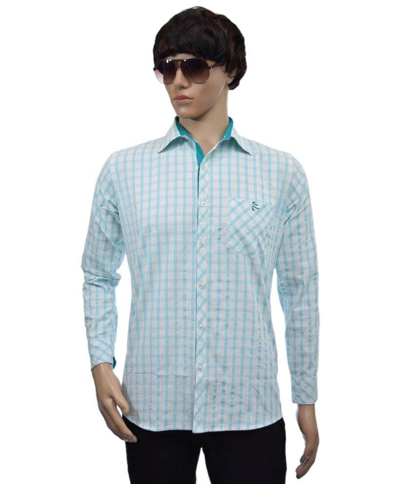     			British Terminal Green Cotton Slim Fit Checks Shirt