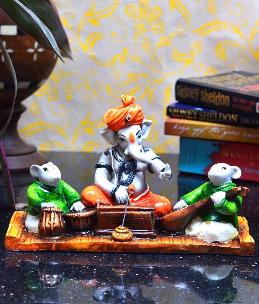 eCraftIndia Lord Ganesha playing Harmonium with 2 Rats eCraftIndia Lord Ganesha playing Harmonium with 2 Rats