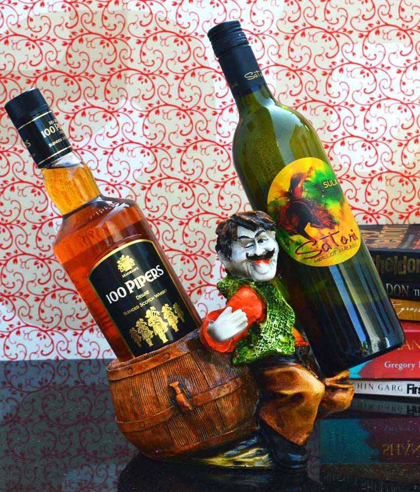     			eCraftIndia Wine Holder for 2 Bottles