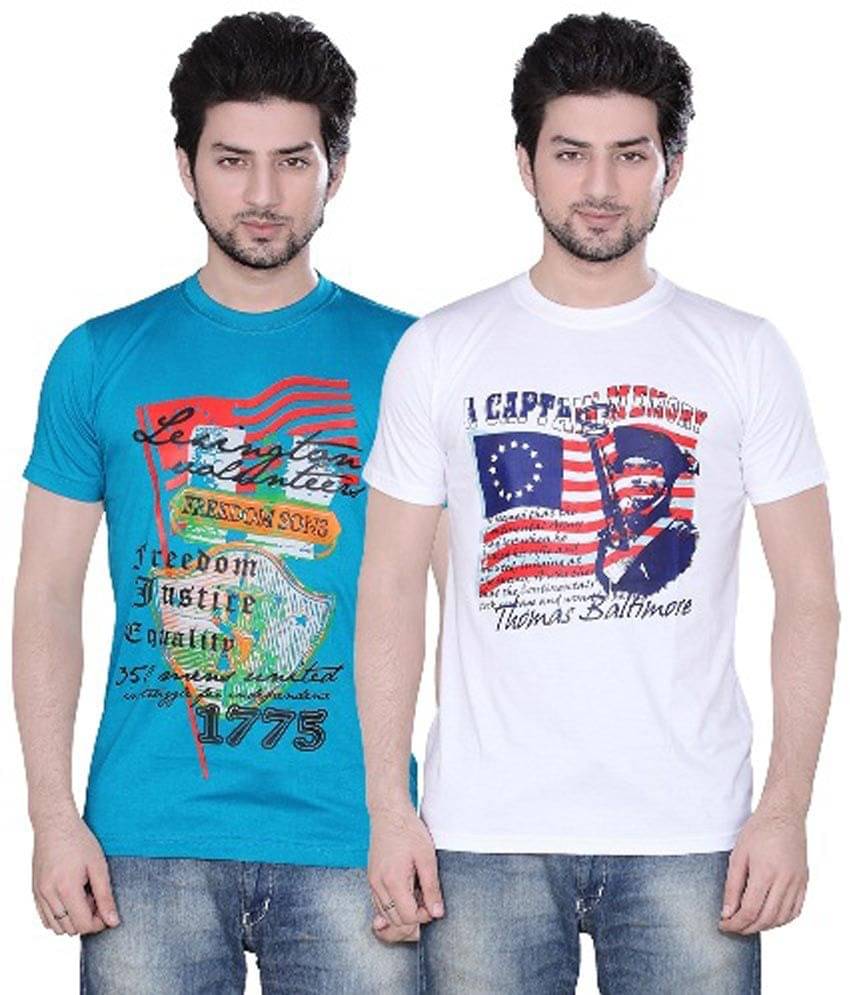     			Zebu Pack of 2 Cotton Regular Fit Men's T-Shirt ( Multicolor )