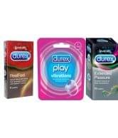 Durex Extended Pleasure 10s + Real Feel 6s + Durex Play Vibrations (vibrating Ring)