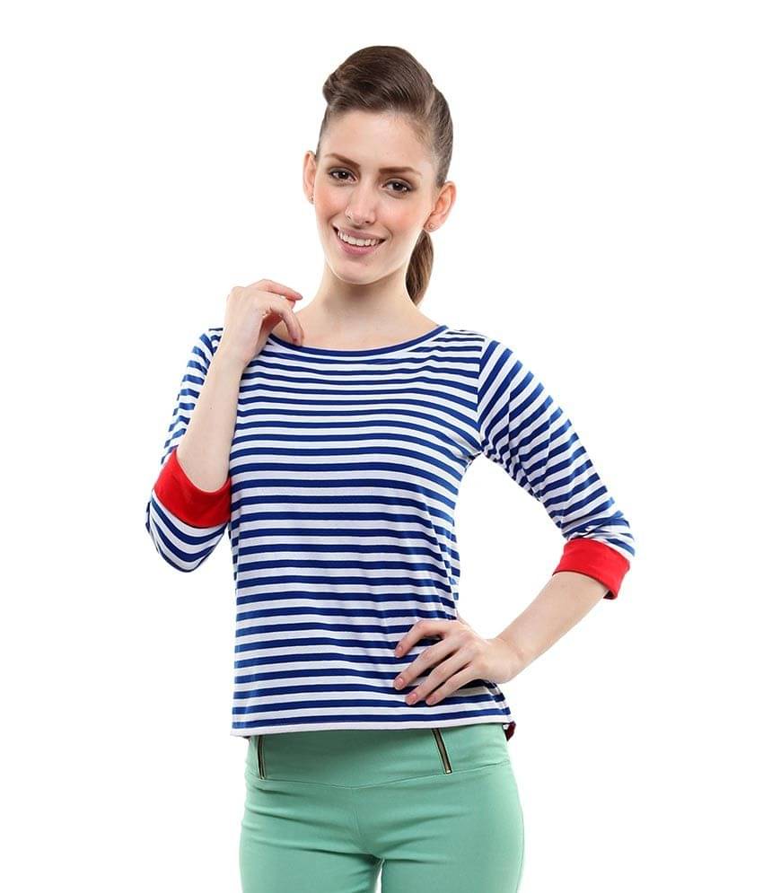     			Miss Chase Women's Cotton Regular Top ( Blue )