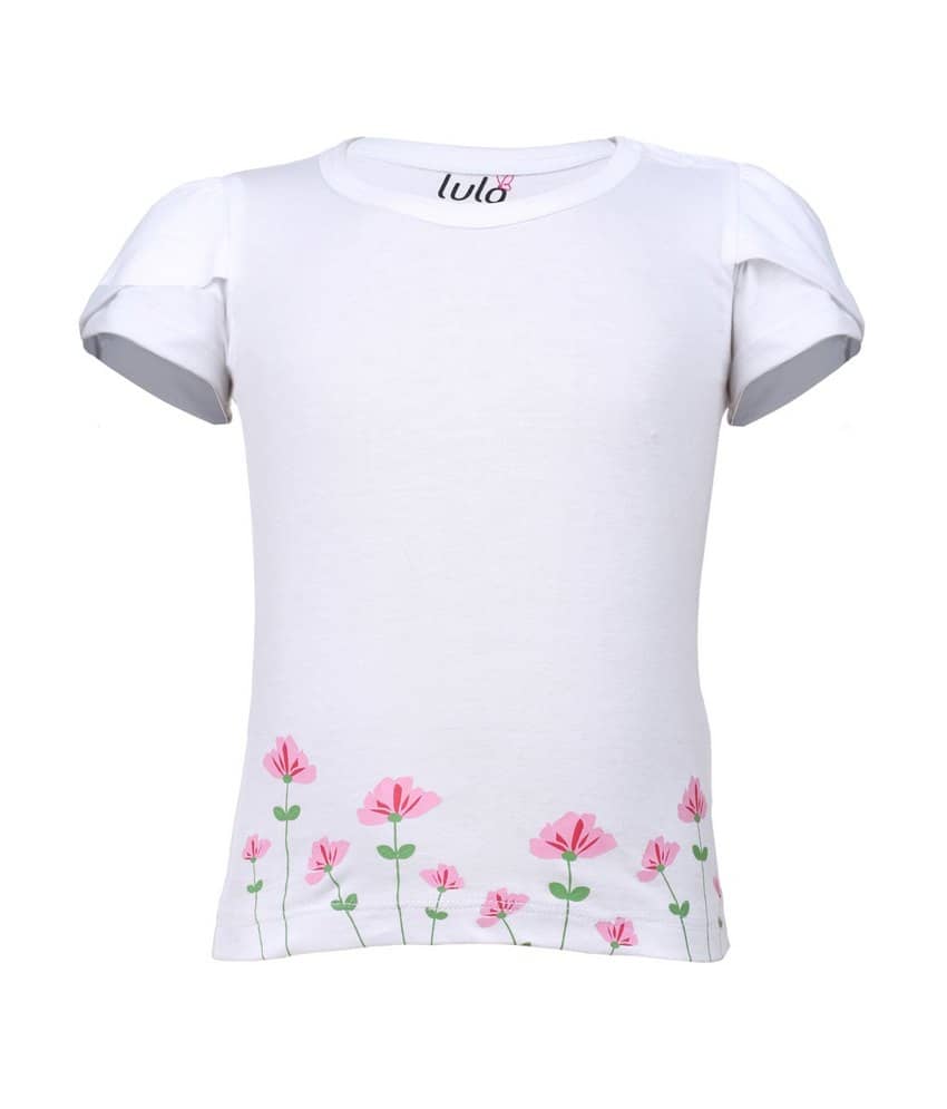 LULA Pack of 1 Baby Girls Cotton Tops ( White )