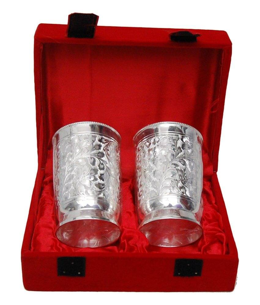     			Urban hemlet Silver Plated Brass 2 Glasses