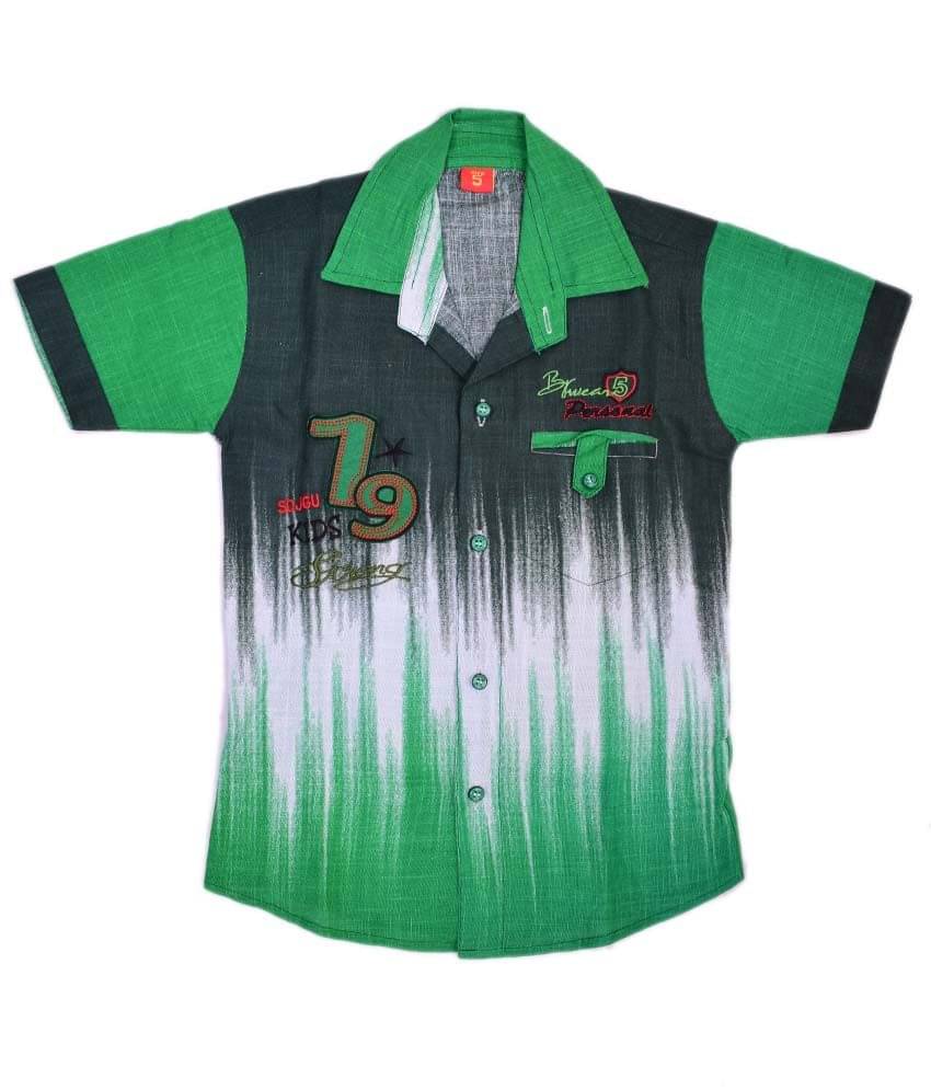 British Terminal Pack of 1 Boys 100% Cotton Half Sleeves Shirt ( Green ) British Terminal Pack of 1 Boys 100% Cotton Half Sleeves Shirt ( Green )