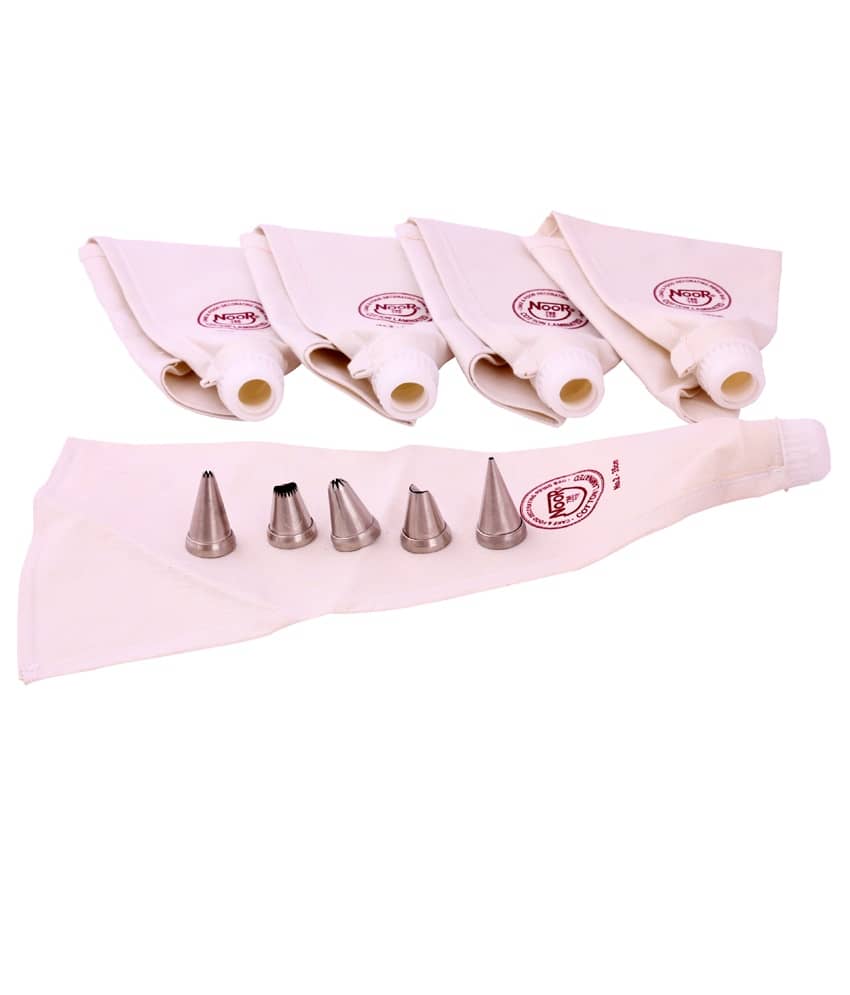 Noor Cake Decoration Icing Bags (35 Cm) With S2 Nozzles - Set Of 10 Pcs - Cookware | Buy online on ZillyBuy