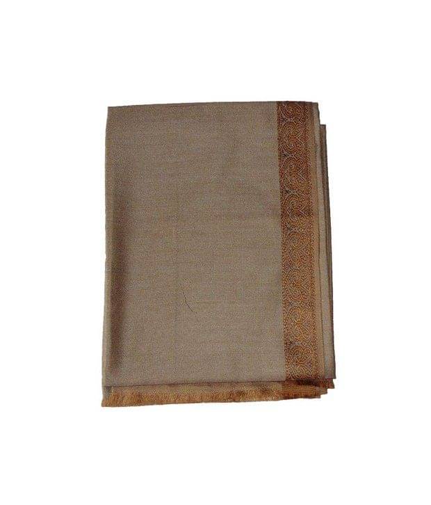 Vrinde Beige Woollen Plain Shawl Vrinde Beige Woollen Plain Shawl