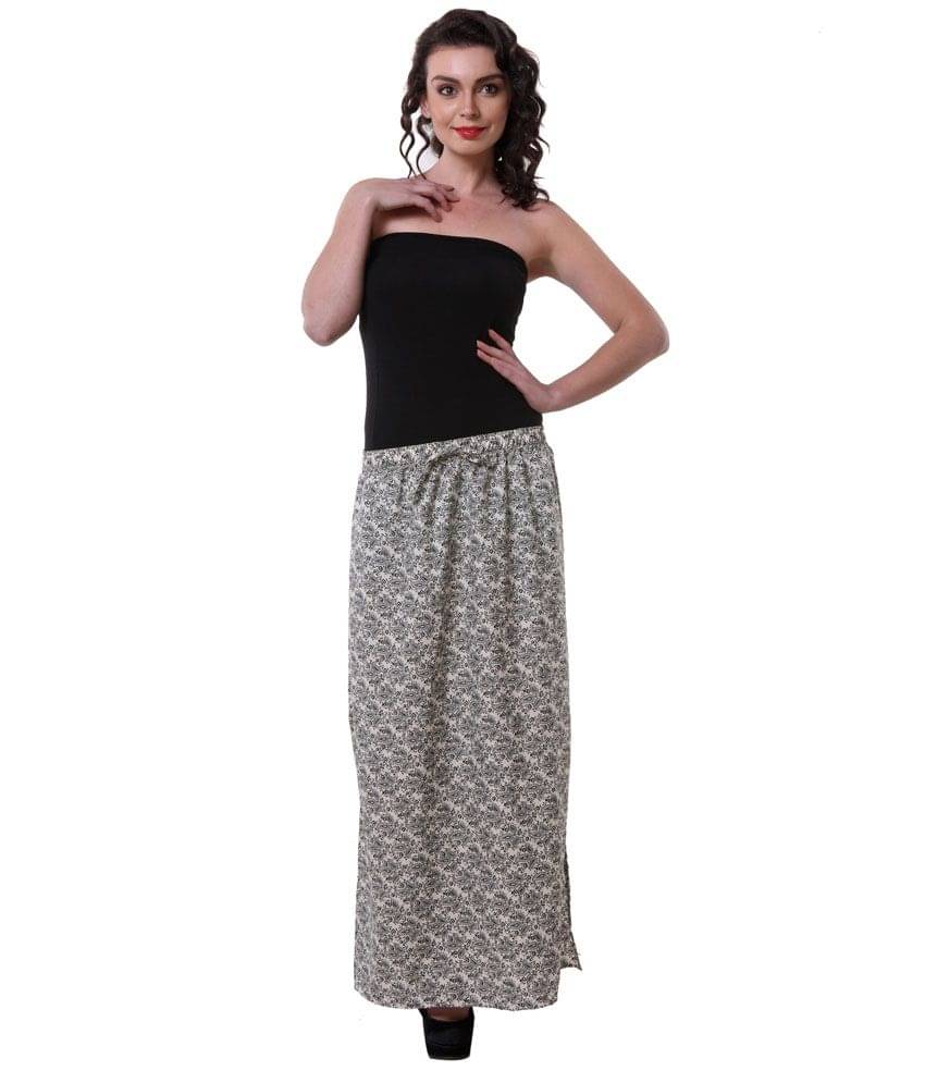     			Purys White Polyester Skirts