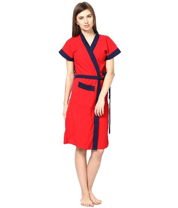    			Superior Red Cotton Bathrobes
