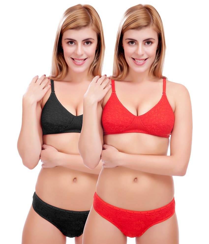     			Selfcare Pack of 2 Women's Bra & Panty Set ( Multi Color )