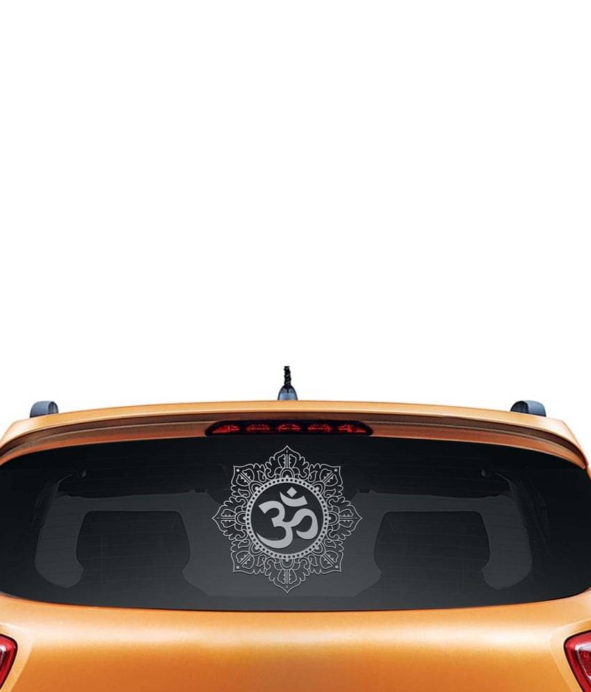     			Walldesign Artistic Om Car Sticker - Silver