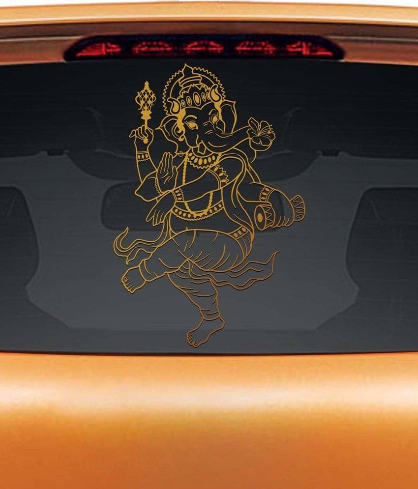 Walldesign Dancing Ganesha Car Sticker - Copper Walldesign Dancing Ganesha Car Sticker - Copper