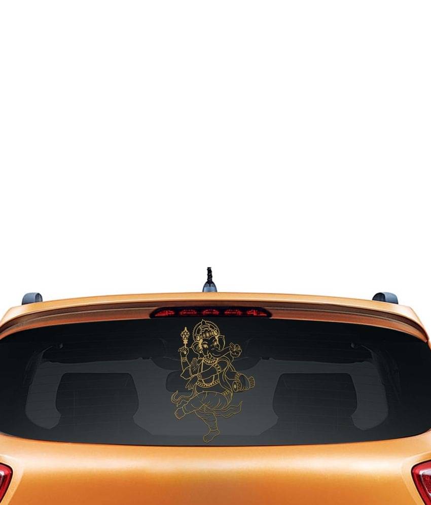 Walldesign Dancing Ganesha Car Sticker - Gold Walldesign Dancing Ganesha Car Sticker - Gold