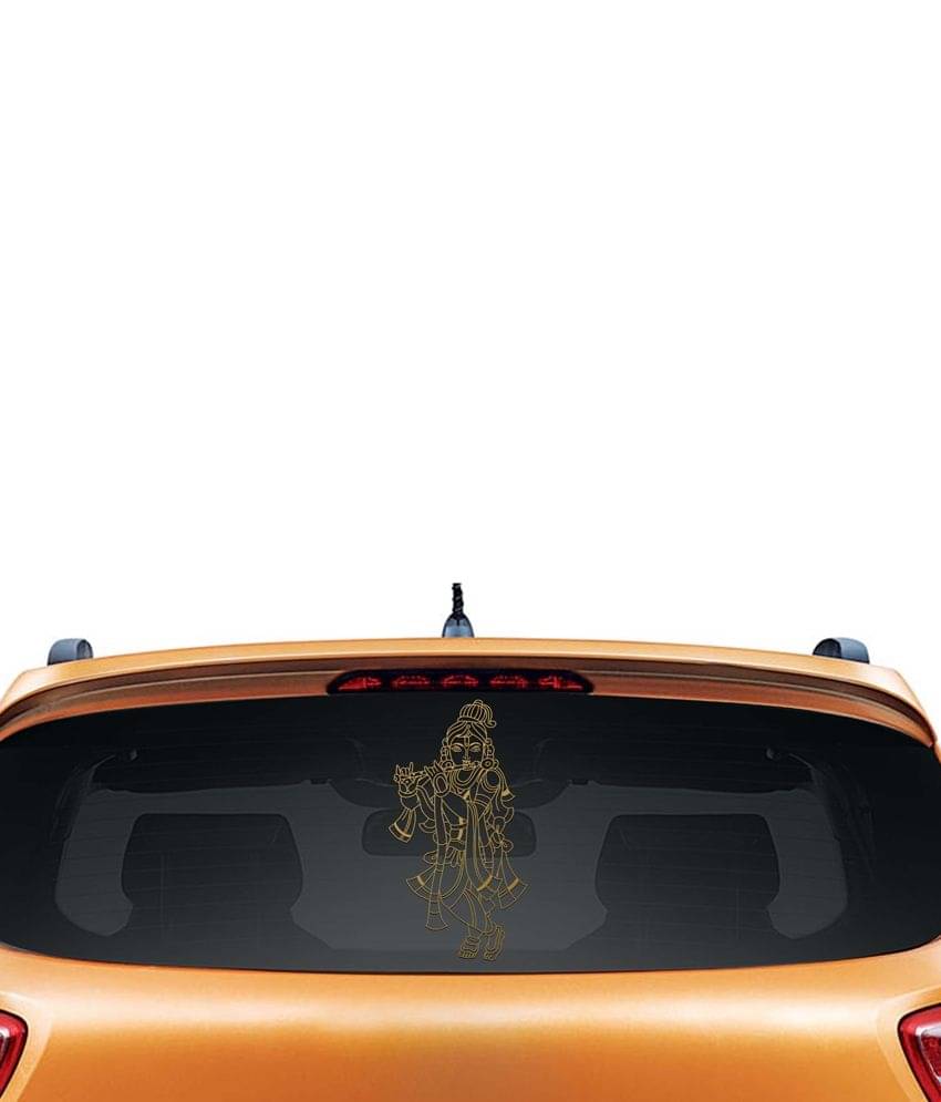 Walldesign Elegant Krishna Car Sticker - Gold     			Walldesign Elegant Krishna Car Sticker - Gold