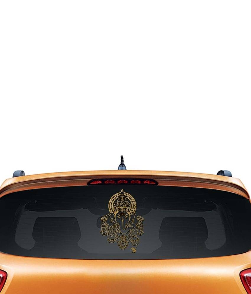 Walldesign Ganesha Face Car Sticker - Gold     			Walldesign Ganesha Face Car Sticker - Gold