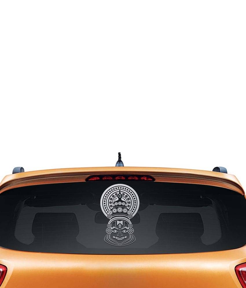     			Walldesign Kathakali Face Car Sticker - Silver