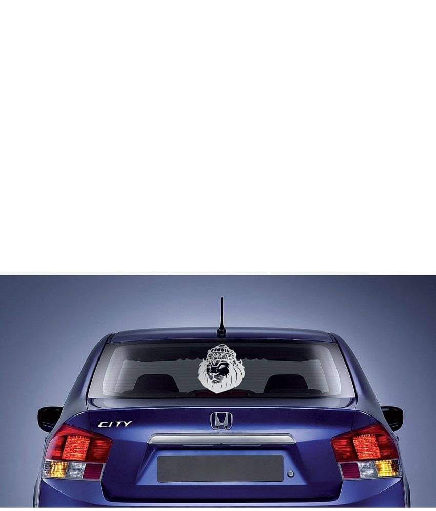 Walldesign Narasimha Face Car Sticker - Silver Walldesign Narasimha Face Car Sticker - Silver