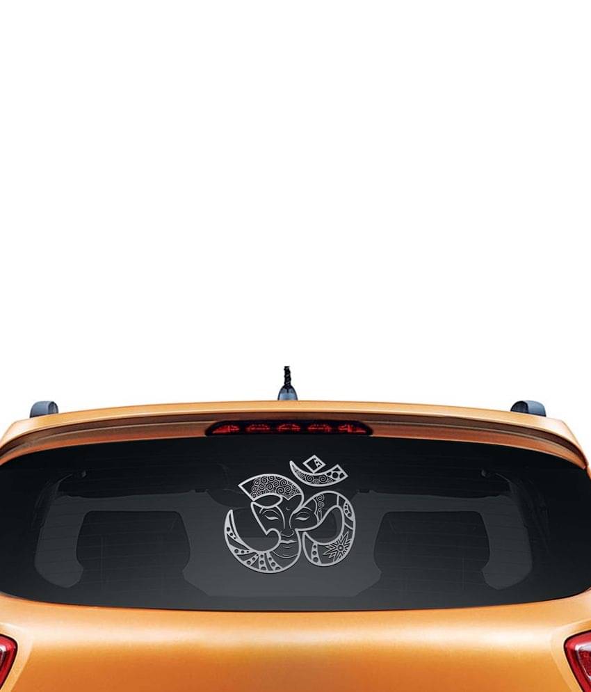 Walldesign Om Buddha Car Sticker - Silver     			Walldesign Om Buddha Car Sticker - Silver