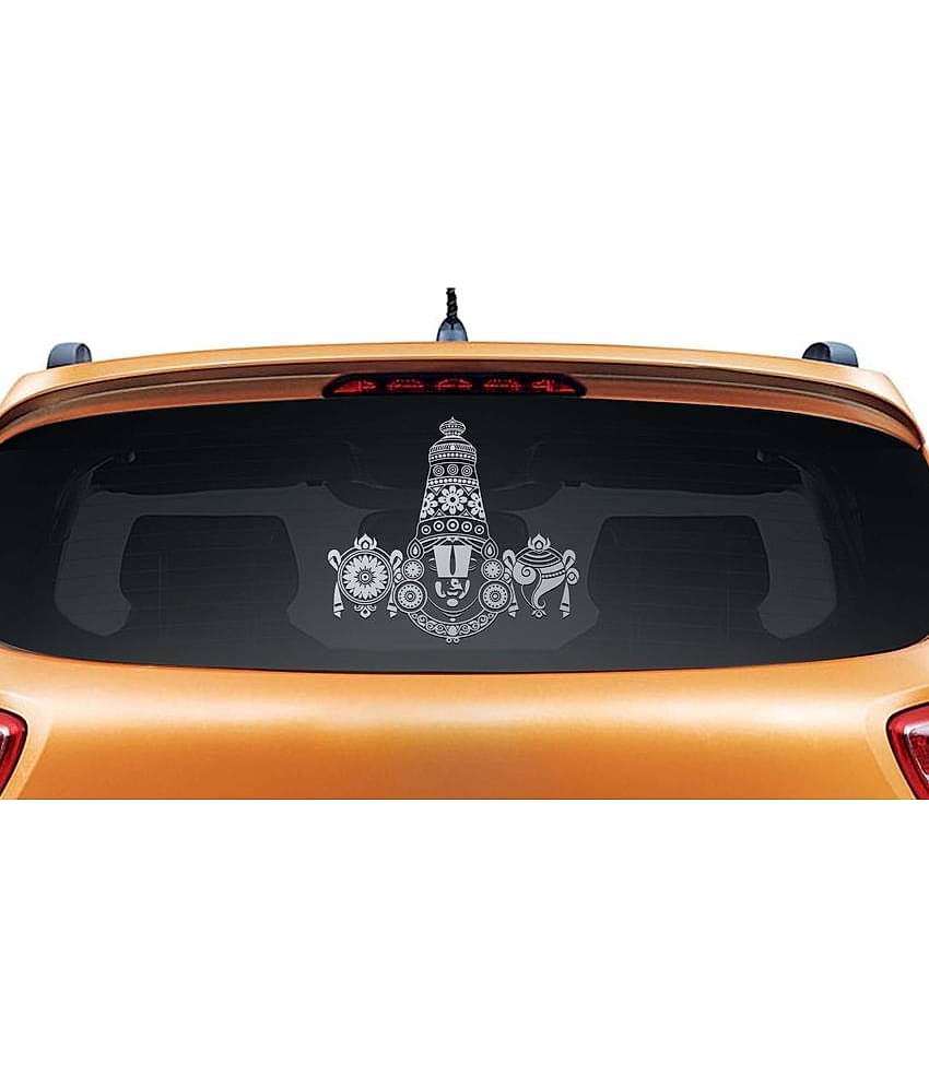 Walldesign Tirupati Balaji Car Sticker - Silver
