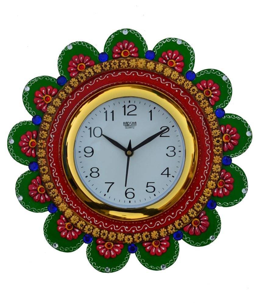    			Ecraftindia Papier Mache Sublime Round Wall Clock