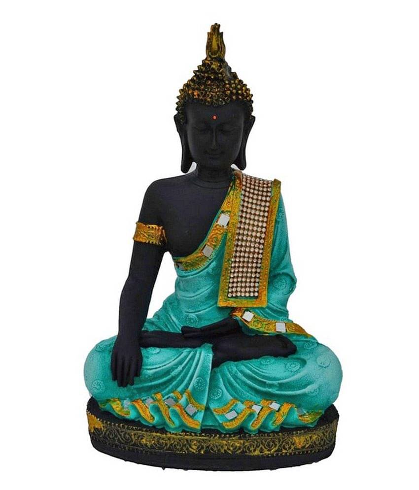 eCraftIndia Black & Green Handcrafted Buddha Showpiece eCraftIndia Black & Green Handcrafted Buddha Showpiece