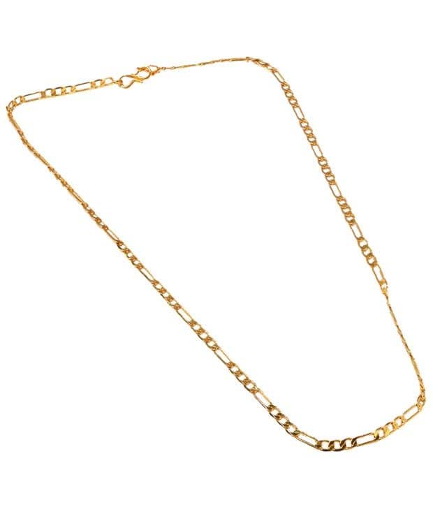 Jewar Gold Plated White Alloy Party Wear Chain Neck