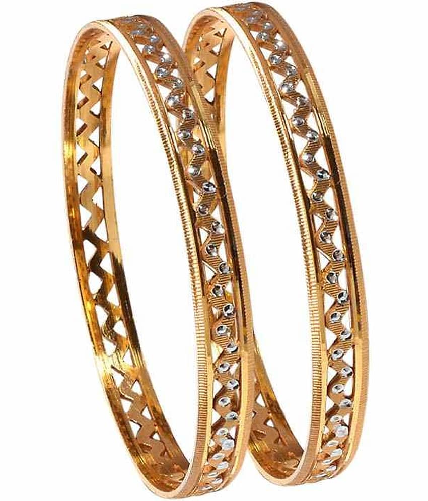 Jewar Gold Plated White Alloy Party Wear Bangle Set - Bangles & Bracelets | Buy online on ZillyBuy