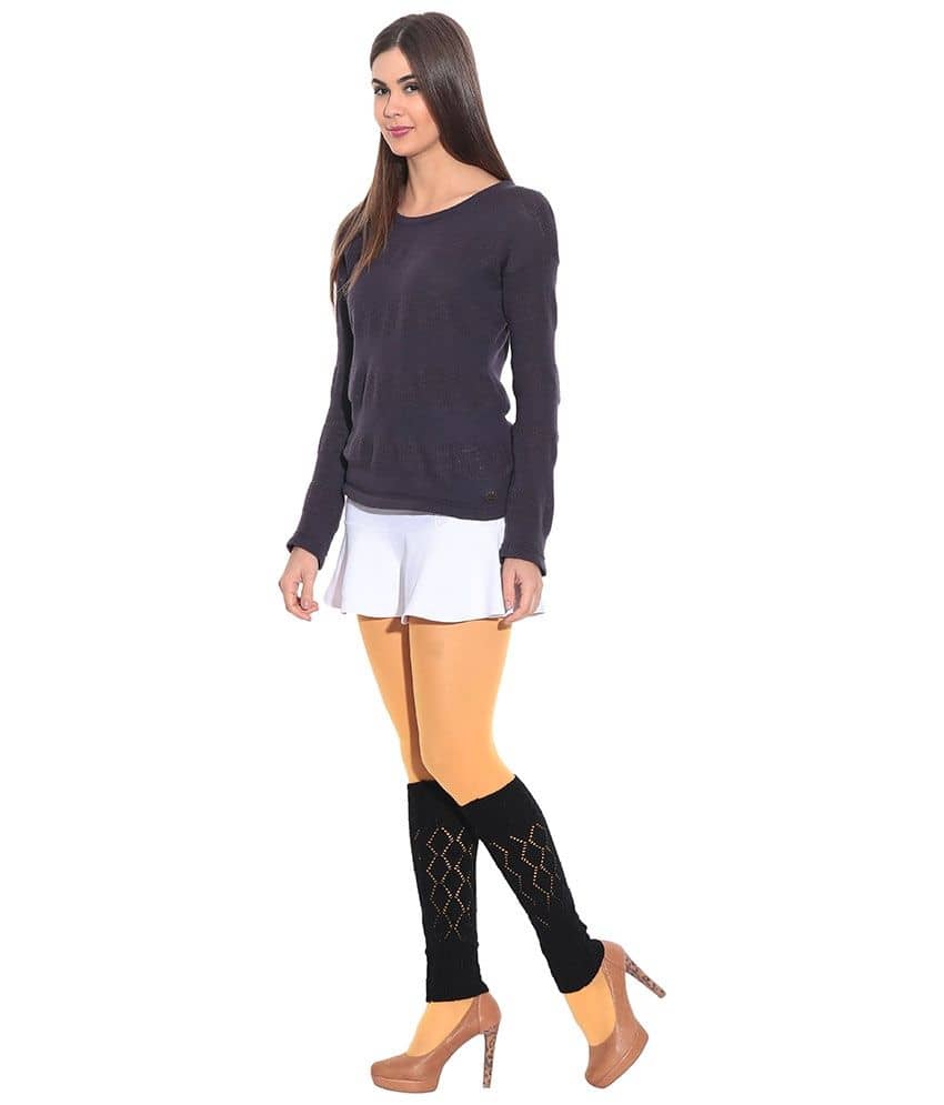 Bizarro Delightful Black Woollen Leg Warmer For Women - Socks | Buy online on ZillyBuy