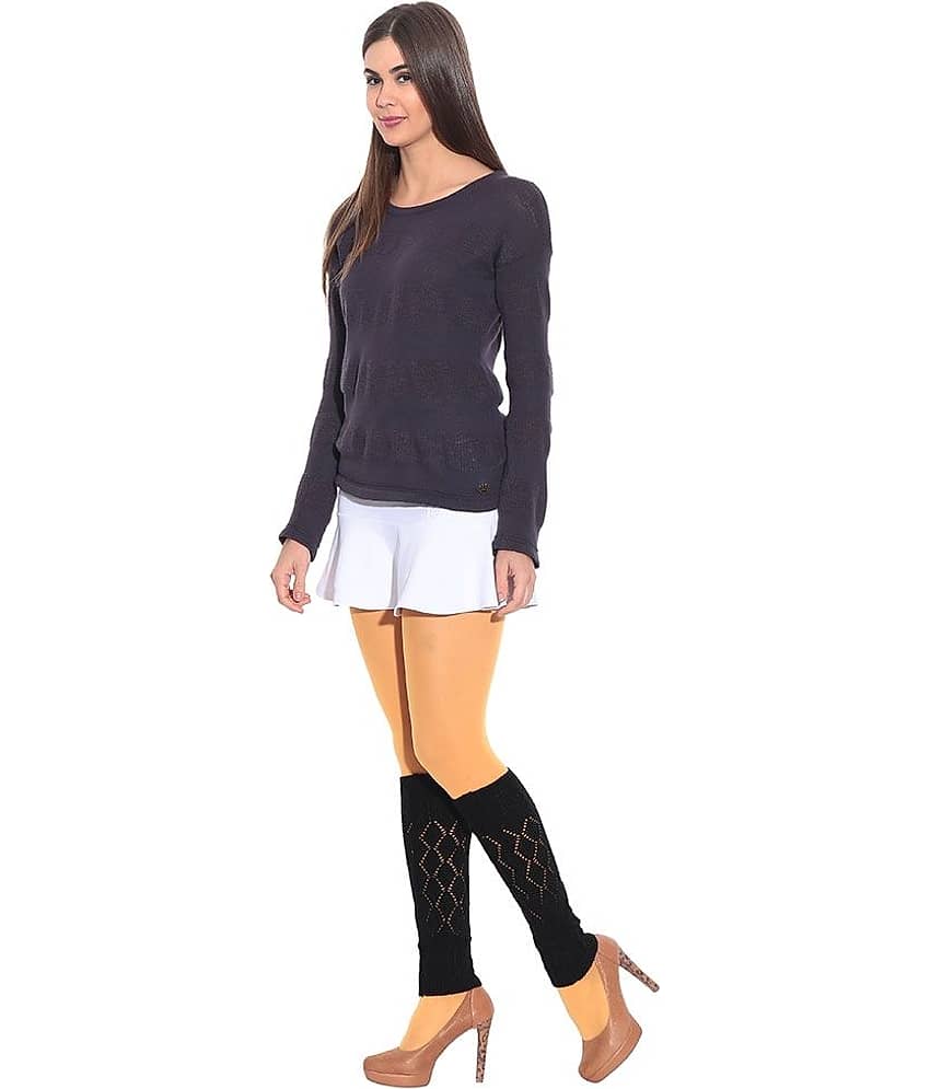 Bizarro Delightful Black Woollen Leg Warmer For Women - Socks | Buy online on ZillyBuy