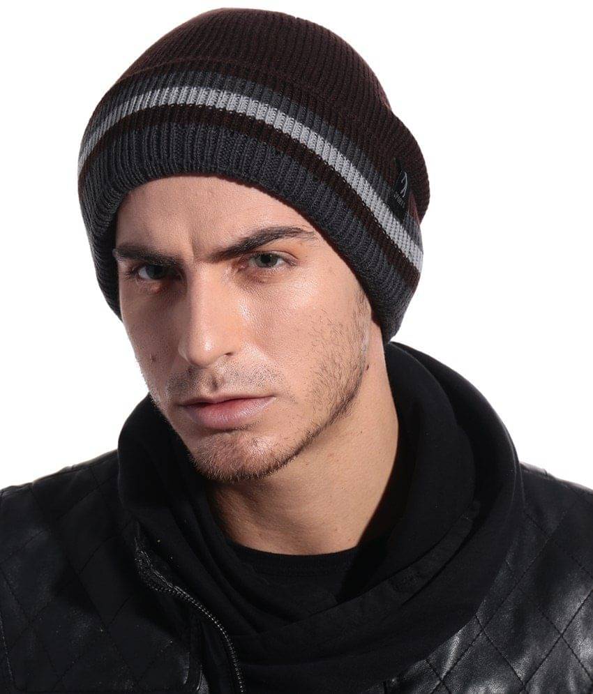     			Bizarro.in Delightful Brown Woollen Cap For Men