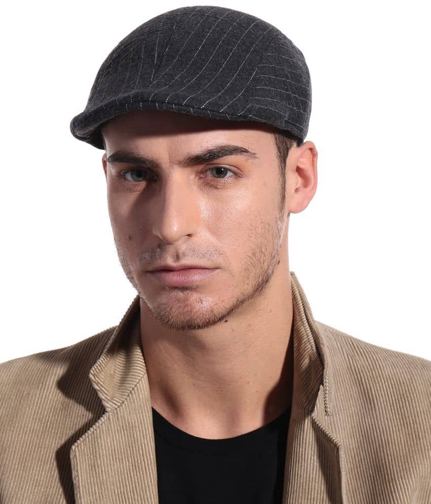 Bizarro Good Looking Gray Woollen Cap For Men