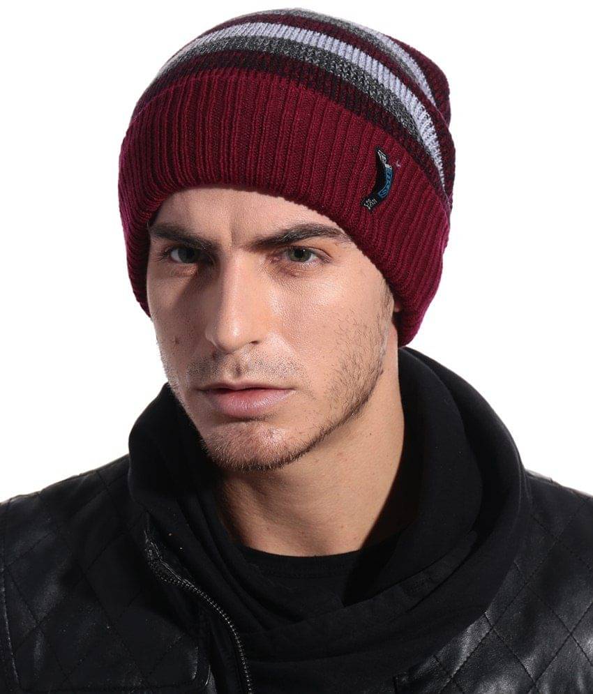 Bizarro.in Refined Maroon Woollen Cap For Men Bizarro.in Refined Maroon Woollen Cap For Men