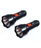 Tuscan Rechargeable High Focus Led Torch Flashlight - Set Of 2 Pcs