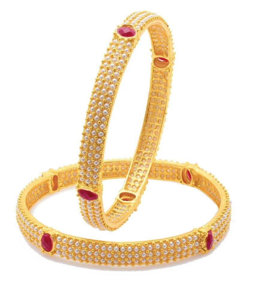 Sukkhi Gaudy Gold Plated Bangles-pair Of 2 Sukkhi Gaudy Gold Plated Bangles-pair Of 2