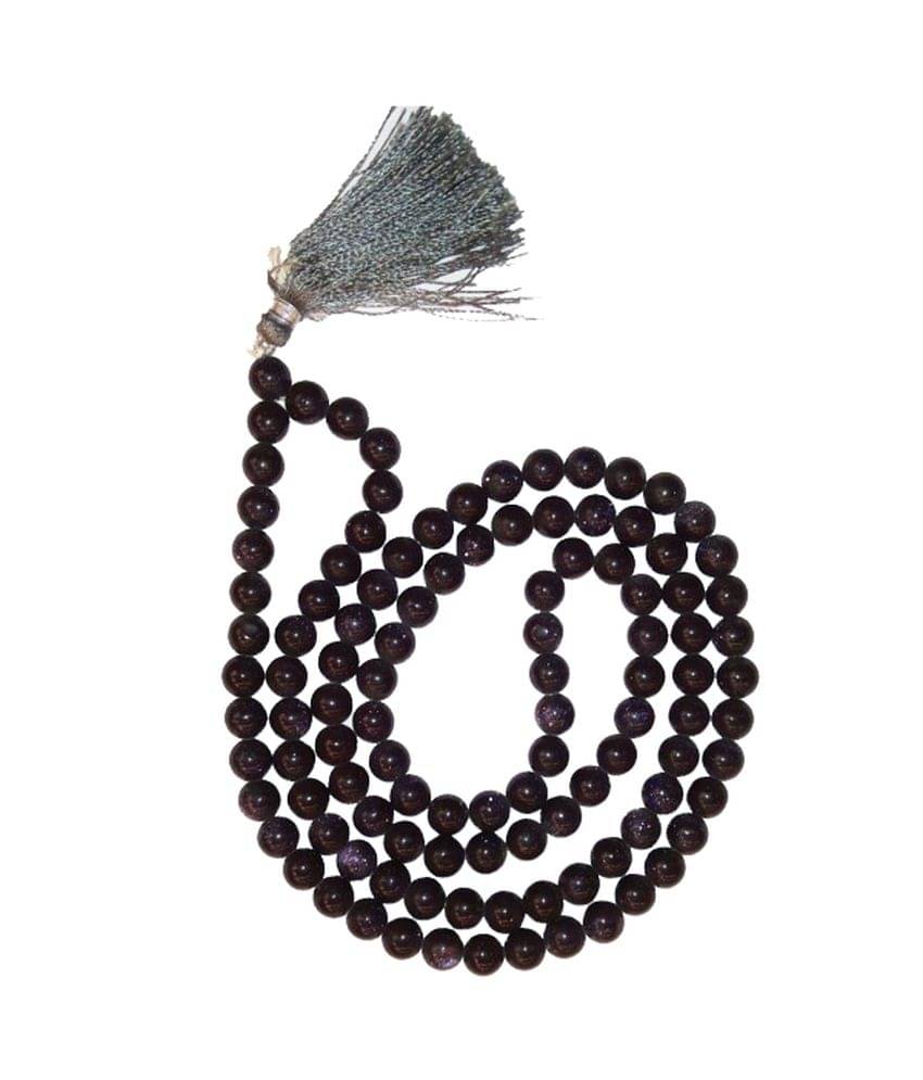    			55carat Black Agate Jaap Mala 108 Bead