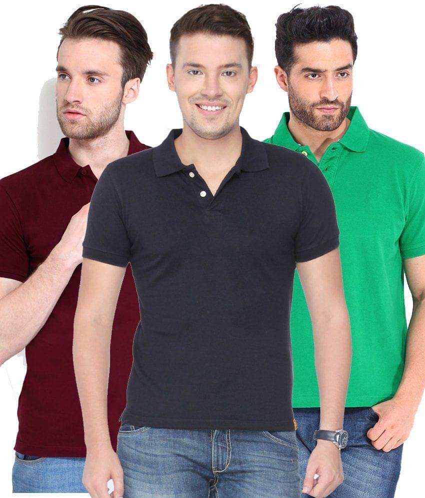 Concepts Pack Of Green, Navy Blue,maroon Polo T-shirts Pack of 3 T-shirts Concepts Pack Of Green, Navy Blue,maroon Polo T-shirts Pack of 3 T-shirts