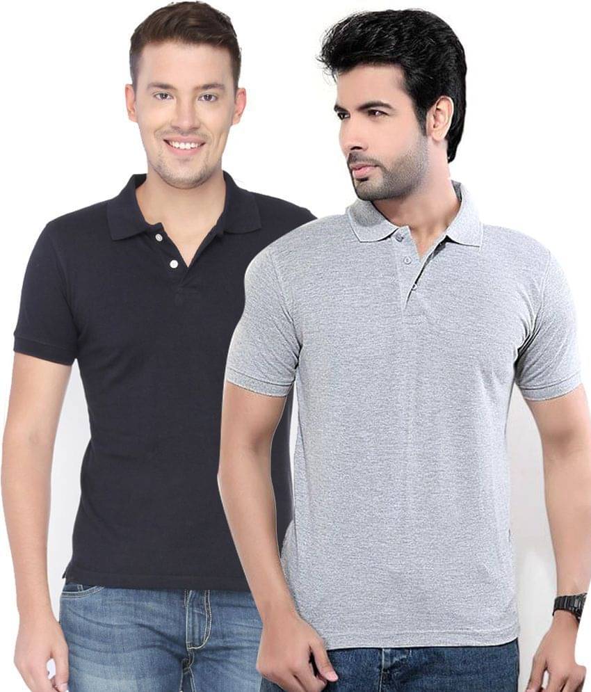 Concepts Pack Of Grey And Navy Blue Polo T Shirts Pack of 2 T-shirts Concepts Pack Of Grey And Navy Blue Polo T Shirts Pack of 2 T-shirts