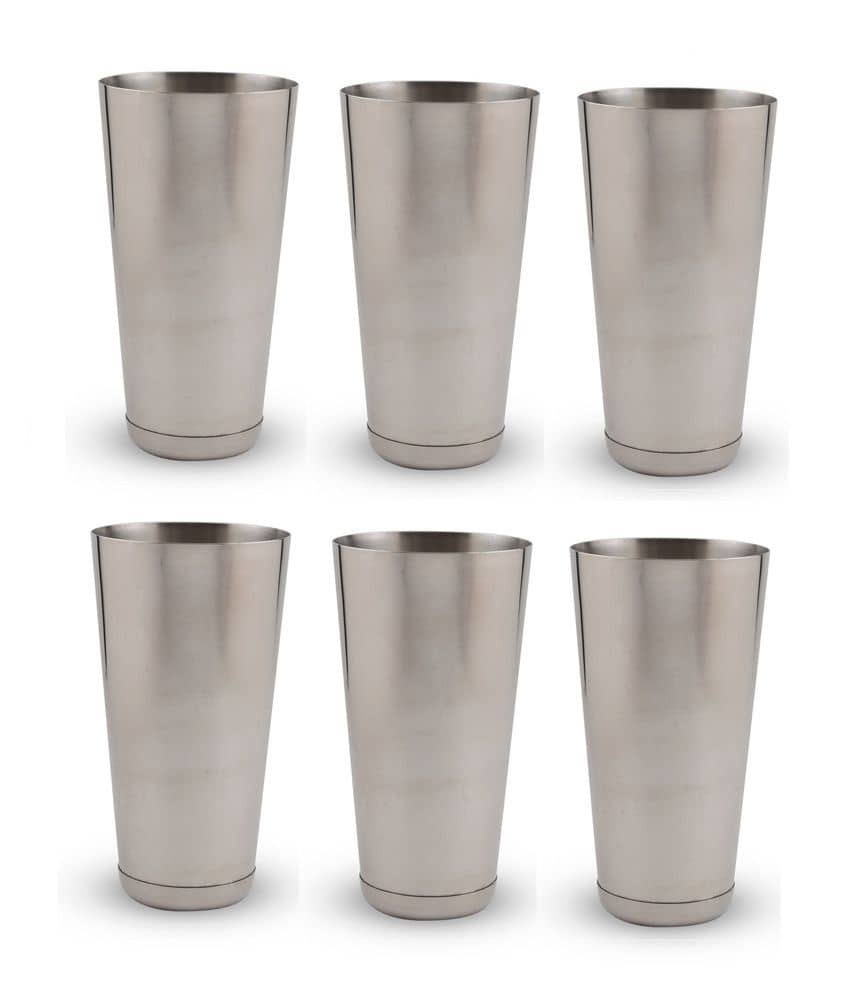 Dynamic Store Stainless Steel mocktail / lassi glasses - Set of 6- Large 