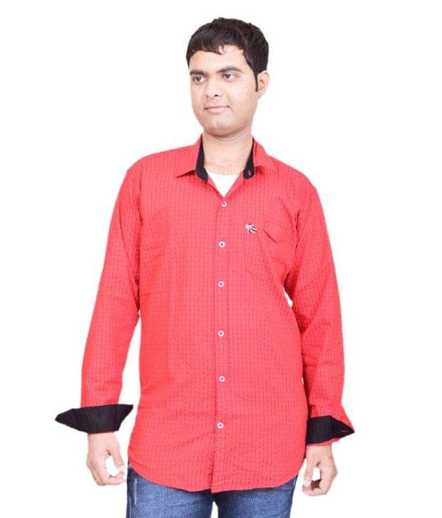 British Terminal Red Casuals Men Shirt British Terminal Red Casuals Men Shirt