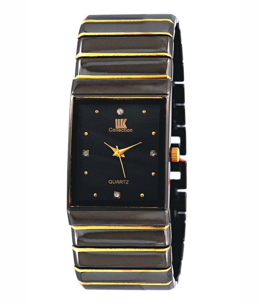     			Iik Collection Black Metal Rectangular Analog Watch