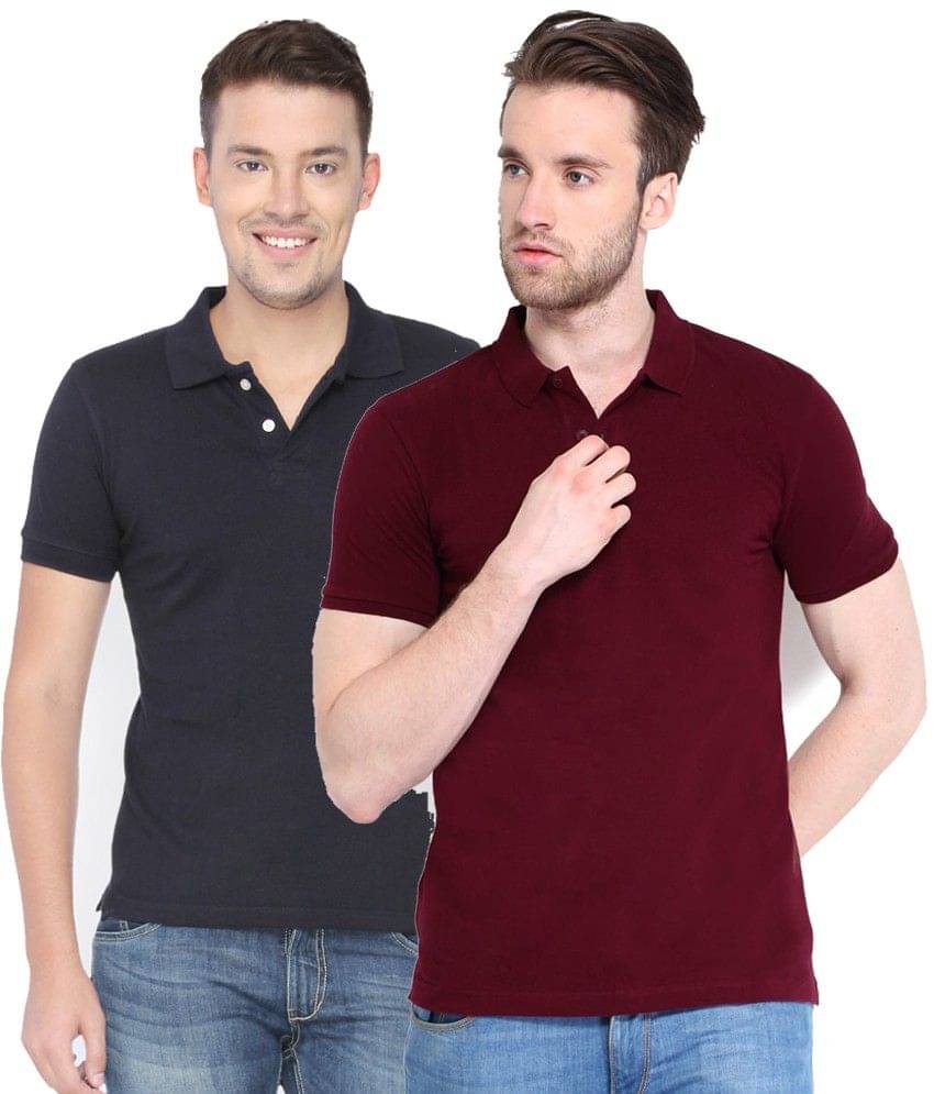 Concepts Pack Of Maroon and Navy Blue Polo T Shirts Pack of 2 T-shirts Concepts Pack Of Maroon and Navy Blue Polo T Shirts Pack of 2 T-shirts