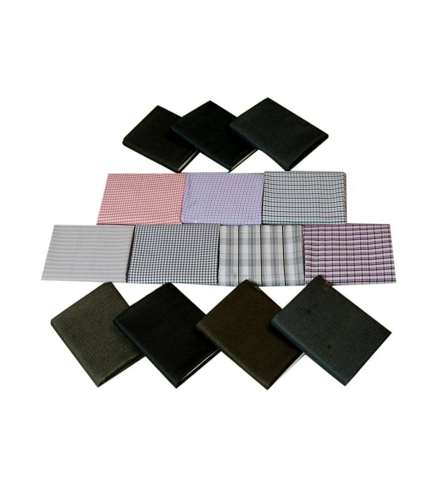 Gwalior Suiting and Shirting Poly Blend Unstitched Shirts and Trousers - Combo of 7 Gwalior Suiting and Shirting Poly Blend Unstitched Shirts and Trousers - Combo of 7