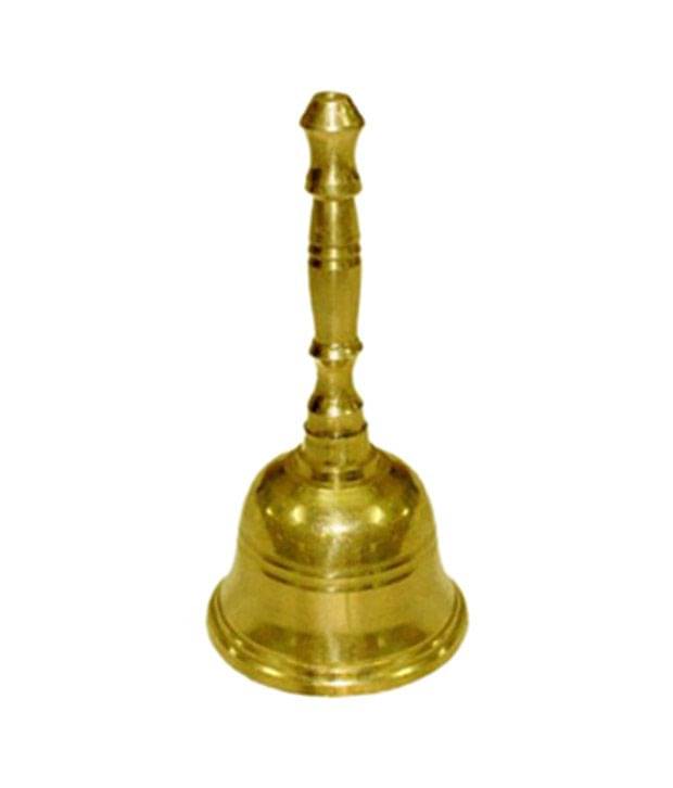     			Navkaar Creation Yellow Brass Alter Bell- Medium
